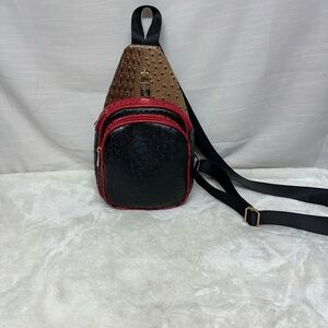 Elegant Black and Brown Crossbody Bag